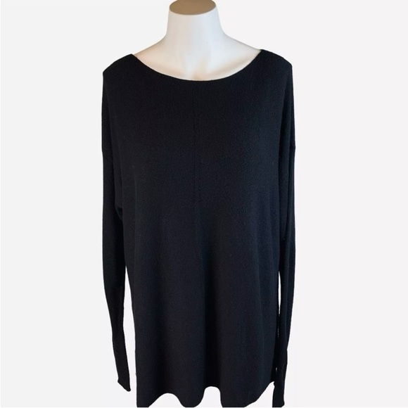 Context Lord & Taylor Soft Black Cashmere Blend Sweater- L - Picture 1 of 13